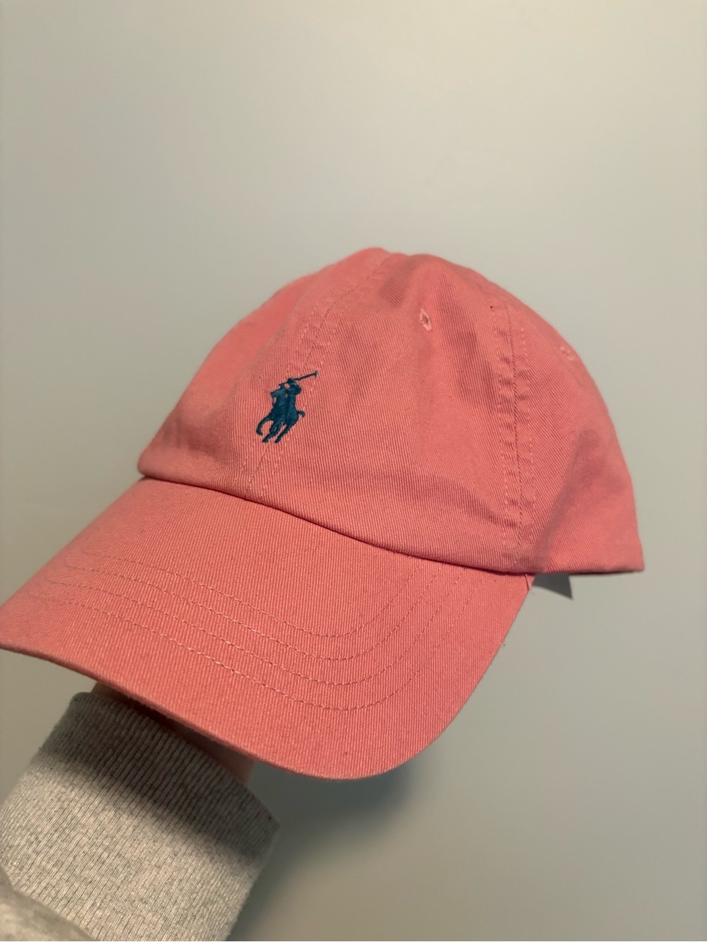 Polo Ralph Lauren Baseball Cap Costal Preppy Salmon & Navy One Size